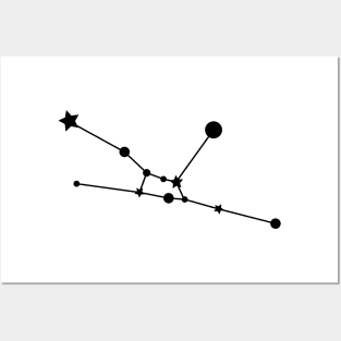 Taurus Zodiac Constellation in Black Posters and Art